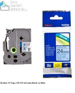 E-Katalog gambar alat tulis P-touch Tape Brother TZE-551 Black on Blue 24mm