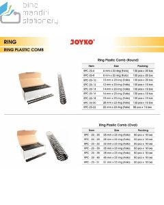 Contoh Joyko Ring Plastic Comb RPC-23-16 (Folio) Spiral jilid Binding merek Joyko