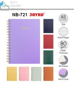 Foto Buku Tulis Catatan Diary Agenda Bergaris Spiral Hard Cover  Joyko Notebook NB-721 Golden Spiral merek Joyko