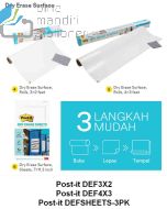 3M Post-it Lengkap murah barang Perlengkapan Kantor 3M Post-it Dry Erase Surface DEF3X2 Rolls 600x900mm / DEF4X3 Rolls 900x1200mm / DEFSHEETS-3PK Sheets 178x287mm di toko alat tulis grosir Bina Mandiri stationery